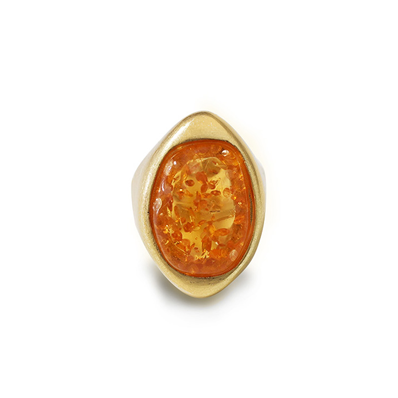 GRANDE ANELLO ELASTICO A NAVETTA CON PIETRA IN RESINA - NY25100C580
