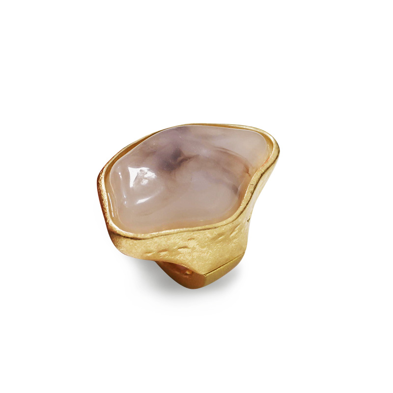 GRANDE ANELLO ELASTICO IRREGOLARE CON PIETRA IN RESINA - NY25100C581