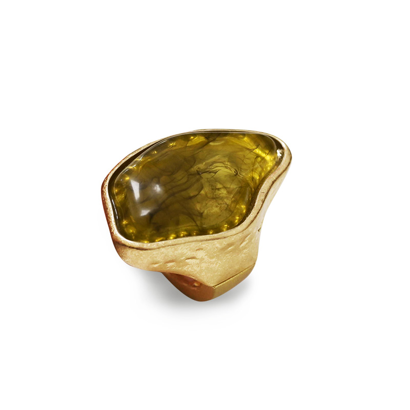 GRANDE ANELLO ELASTICO IRREGOLARE CON PIETRA IN RESINA - NY25100C581