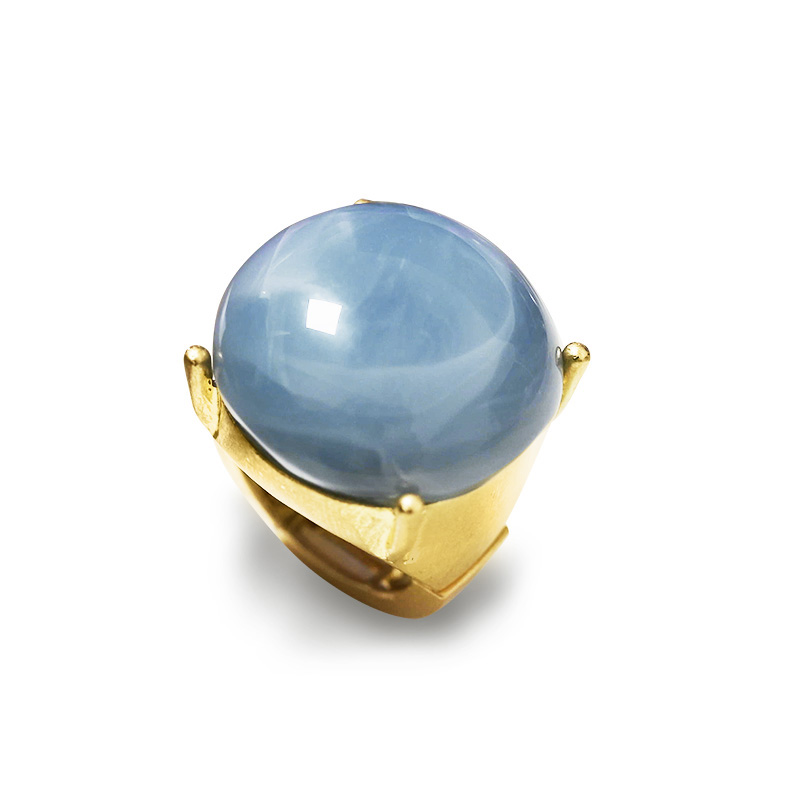 GRANDE ANELLO ELASTICO TONDO CON PIETRA IN RESINA - NY25100C582