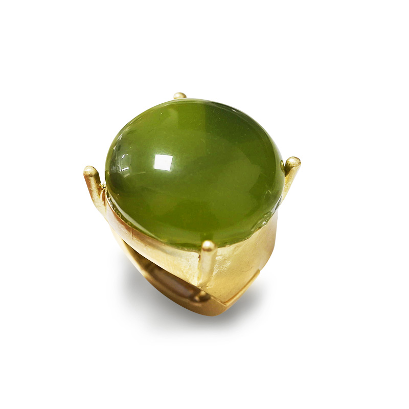GRANDE ANELLO ELASTICO TONDO CON PIETRA IN RESINA - NY25100C582