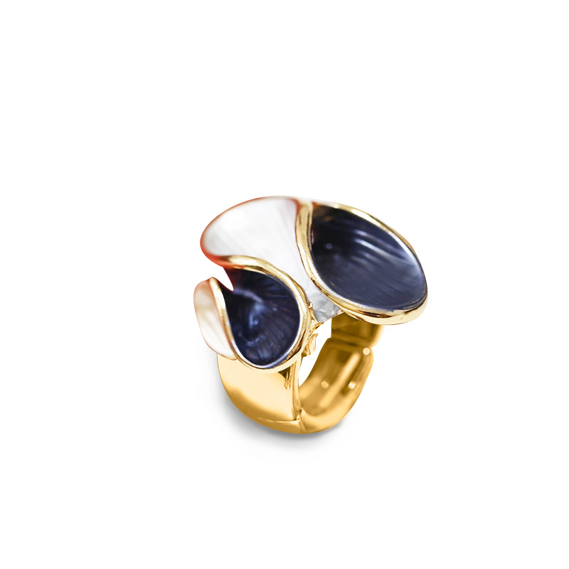 ANELLO ELASTICO SMALTATO CON LINEA SINUOSA - SW25448B104 ANELLO ELASTICO SMALTATO CON LINEA SINUOSA - SW25448B104