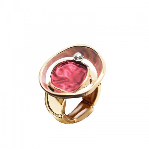 ANELLO ELASTICO TONDO IRREGOLARE SMALTATO CON STRASS - SW25448B108