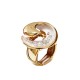 ANELLO ELASTICO LUNA SMALTATA CON STRASS E PERLE - SW25448B113 ANELLO ELASTICO LUNA SMALTATA CON STRASS E PERLE - SW25448B113