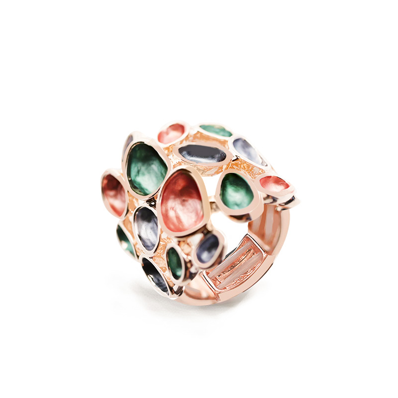 ANELLO ELASTICO CON BOLLICINE SMALTATE IRREGOLARI - SW25448B115