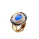 ANELLO ELASTICO SMALTATO TONDO IRREGOLARE A TRE STRATI CON PIETRA - SW25448B117