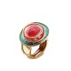 ANELLO ELASTICO SMALTATO TONDO IRREGOLARE A TRE STRATI CON PIETRA - SW25448B117