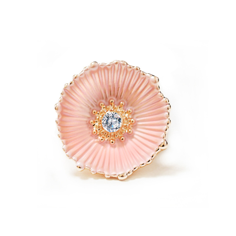 ANELLO ELASTICO FLOREALE SMALTATO CON STRASS - SW25448C445