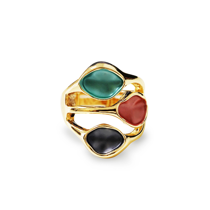 ANELLO ELASTICO A TRE FASCE CON CIOTTOLI SMALTATI - SW25464C481