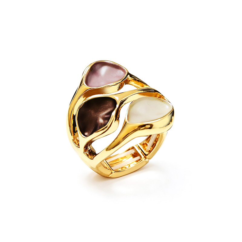 ANELLO ELASTICO A TRE FASCE CON CIOTTOLI SMALTATI - SW25464C481