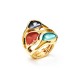 ANELLO ELASTICO A TRE FASCE CON CIOTTOLI SMALTATI - SW25464C481