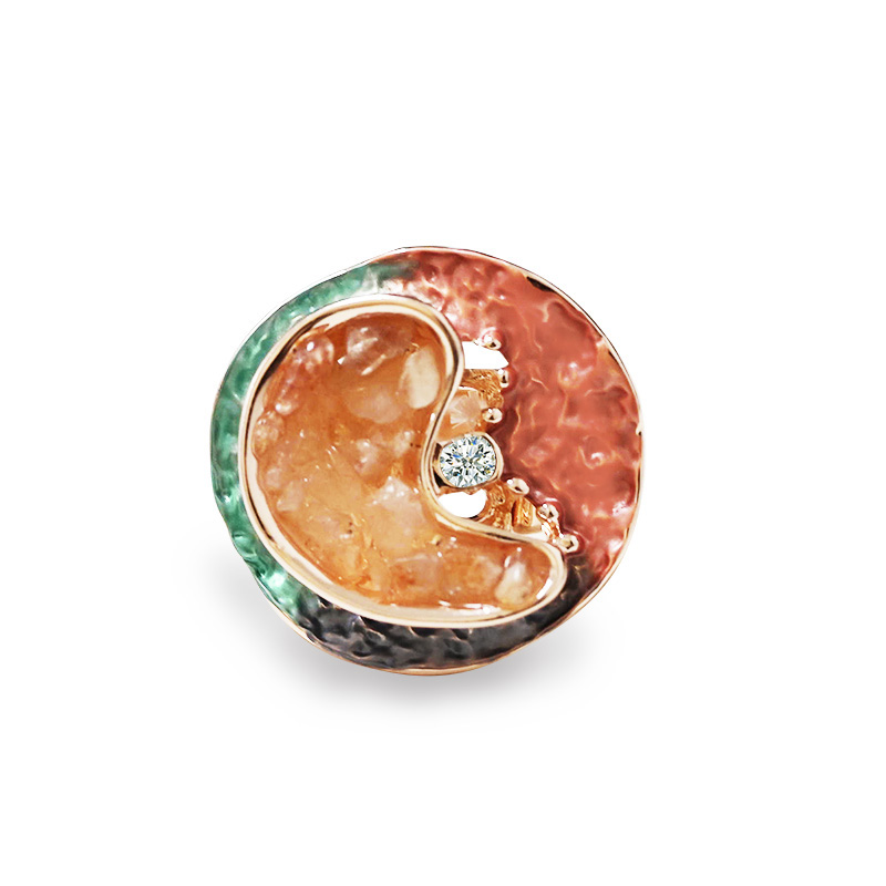 ANELLO ELASTICO SMALTATO CON PIETRE E STRASS - SW25464C482