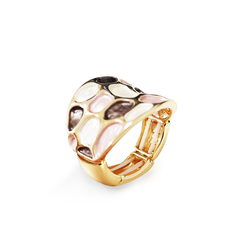 ANELLO ELASTICO CON EFFETTO MOSAICO SMALTATO - SW25464C484