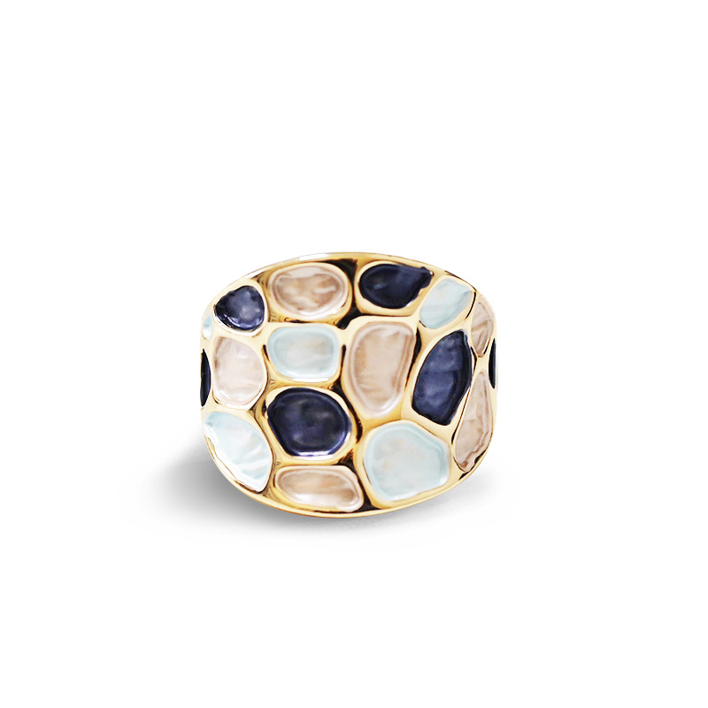 ANELLO ELASTICO CON EFFETTO MOSAICO SMALTATO - SW25464C484