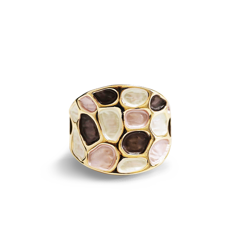 ANELLO ELASTICO CON EFFETTO MOSAICO SMALTATO - SW25464C484