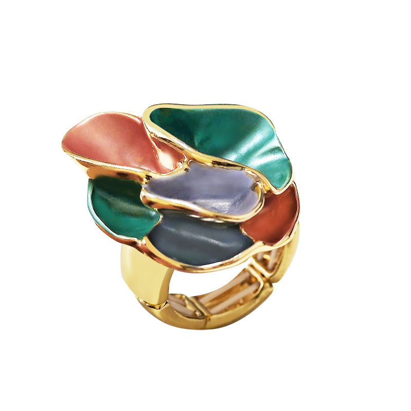 ANELLO ELASTICO CON PETALI SMALTATI MULTISTRATO - SW25464C485