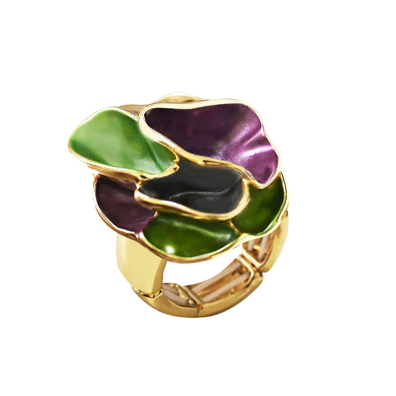 ANELLO ELASTICO CON PETALI SMALTATI MULTISTRATO - SW25464C485