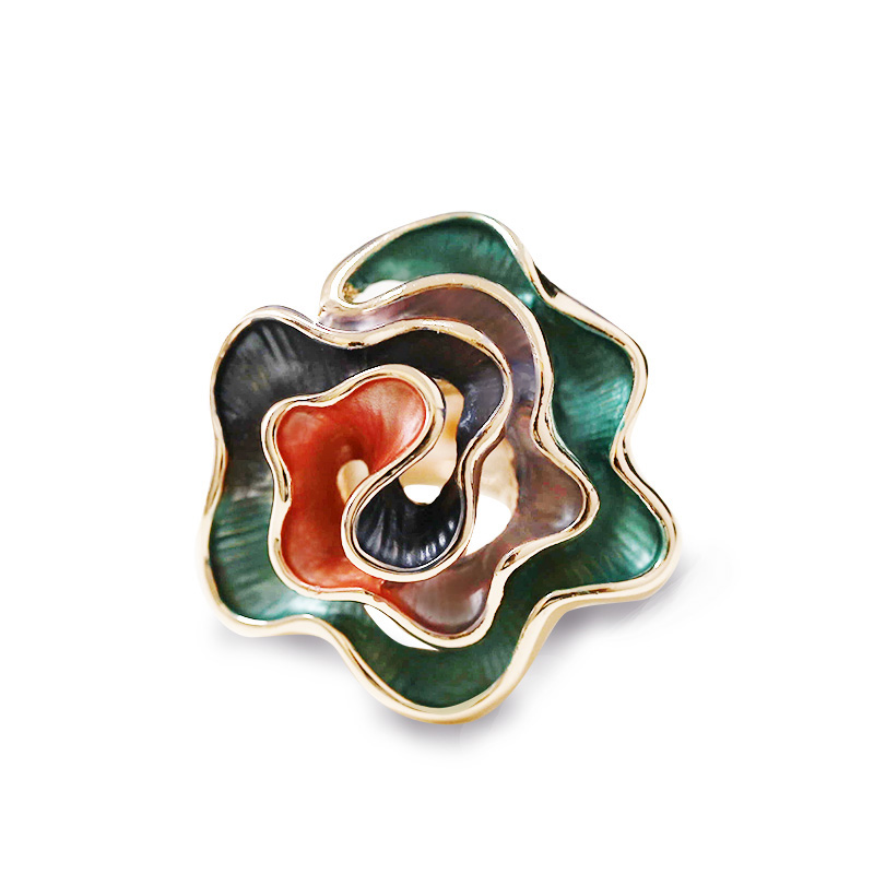 ANELLO ELASTICO CON SPIRALE DI PETALI SMALTATA - SW25464C486