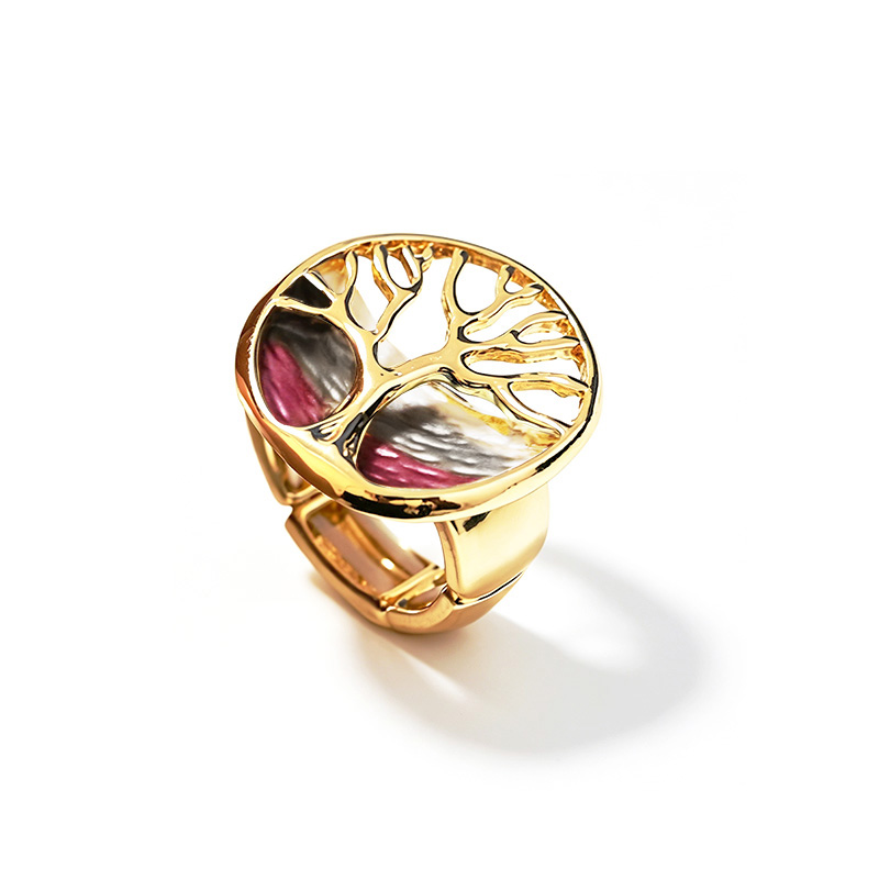 ANELLO ELASTICO SMALTATO CON ALBERO DELLA VITA - SW2648C789