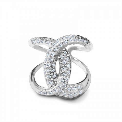 ANELLO CON PAVÉ DI ZIRCONI - YC25104C46