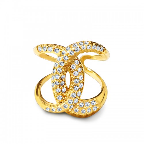 ANELLO CON PAVÉ DI ZIRCONI - YC25104C46