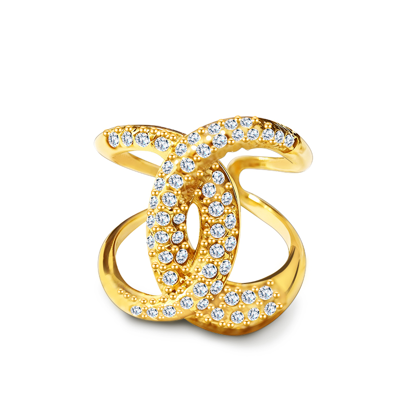 ANELLO CON PAVÉ DI ZIRCONI - YC25104C46