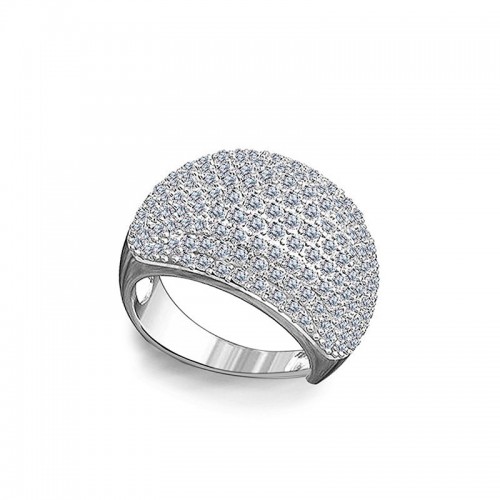 ANELLO BOMBATO CON PAVÉ DI ZIRCONI - YC25108C51