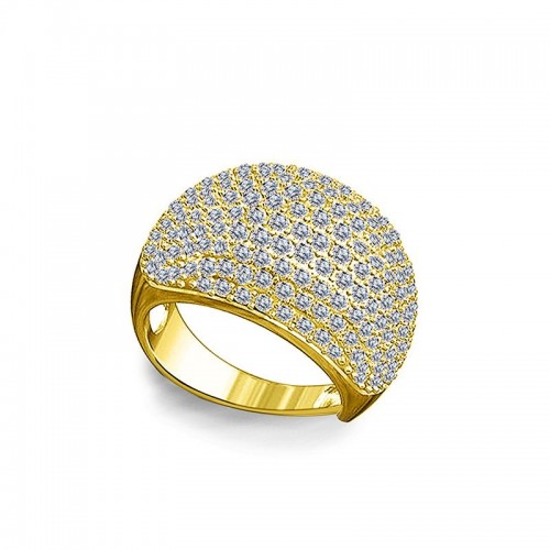 ANELLO BOMBATO CON PAVÉ DI ZIRCONI - YC25108C51