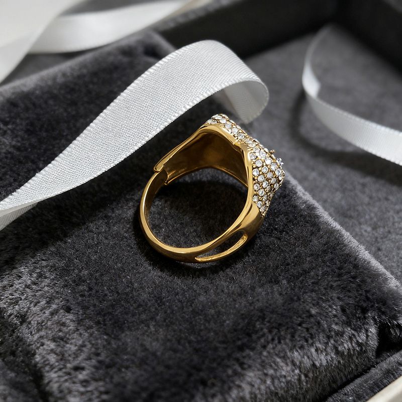 ANELLO APERTO REGOLABILE A CUORE CON PAVÉ DI ZIRCONI - YC25112C50