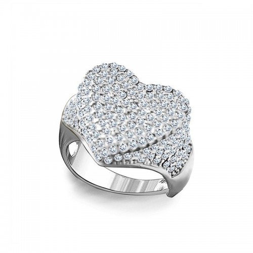 ANELLO APERTO REGOLABILE A CUORE CON PAVÉ DI ZIRCONI - YC25112C50