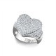 ANELLO APERTO REGOLABILE A CUORE CON PAVÉ DI ZIRCONI - YC25112C50
