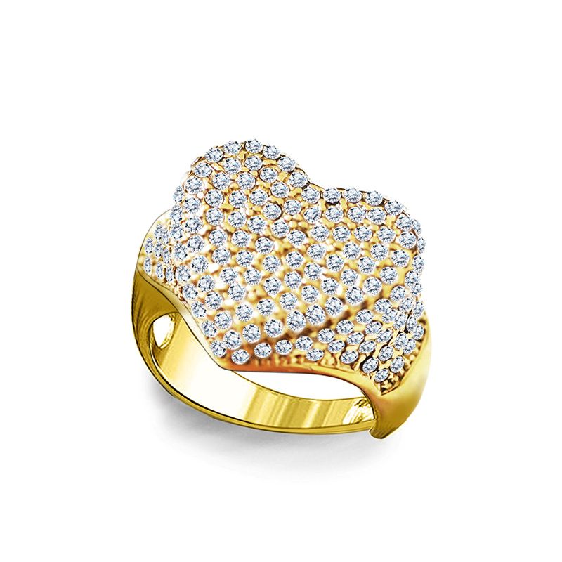 ANELLO APERTO REGOLABILE A CUORE CON PAVÉ DI ZIRCONI - YC25112C50