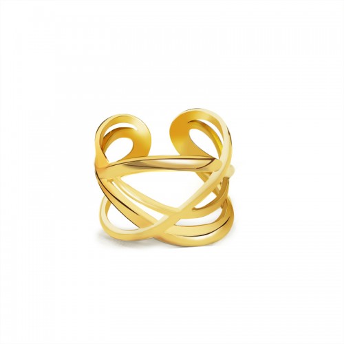 ANELLO APERTO REGOLABILE LINEE INTRECCIATE - YC25312B398