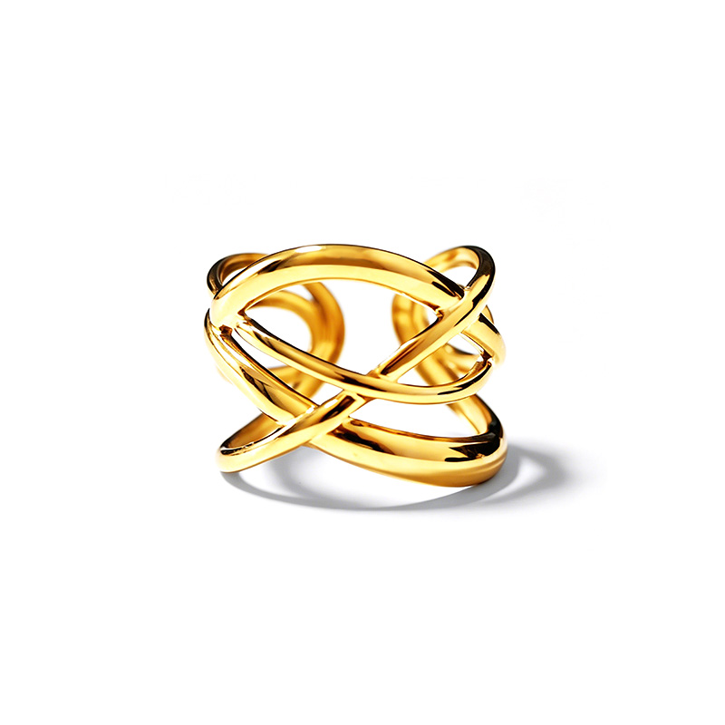 ANELLO APERTO REGOLABILE LINEE INTRECCIATE - YC25312B398