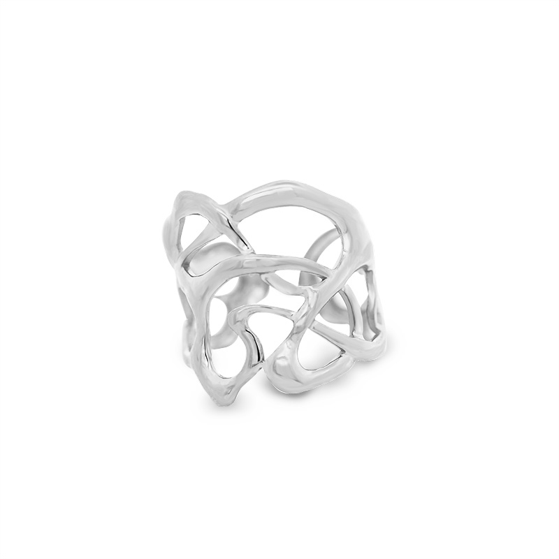 ANELLO APERTO REGOLABILE A FASCIA TRAFORATO - YC25312B418