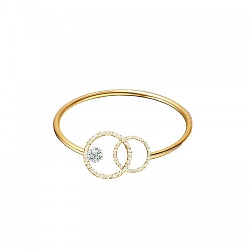 ANELLO SOTTILE REGOLABILE DI VARIE FORME CON STRASS - YC2540B