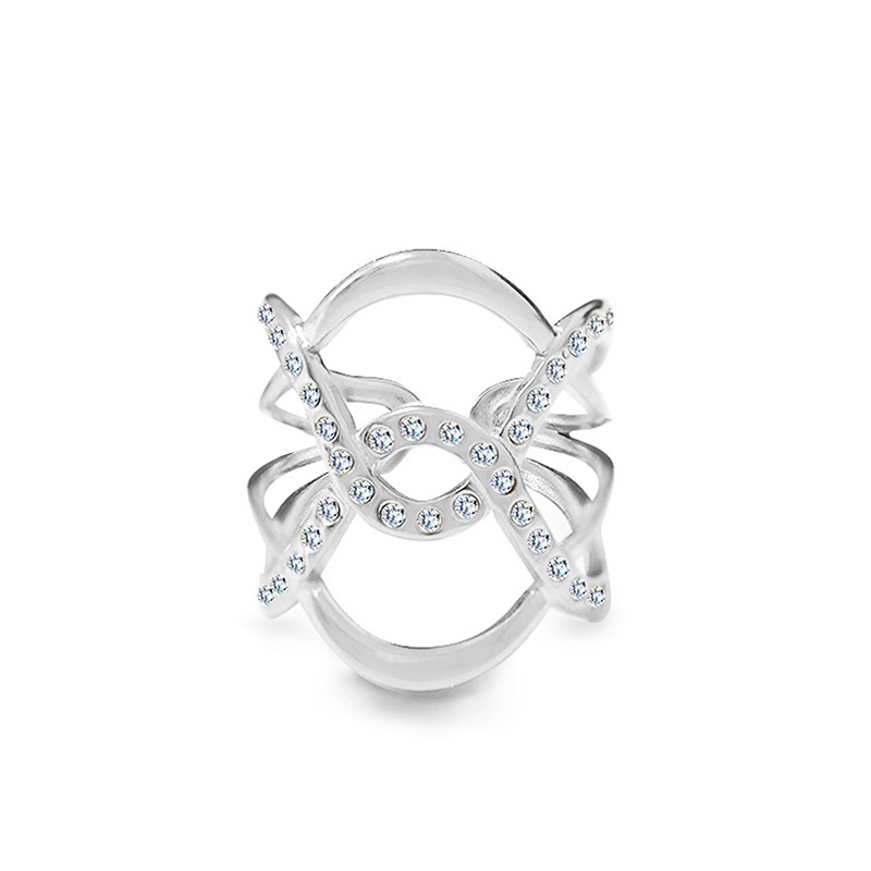 ANELLO INTRECCIATO SIMMETRICO CON ZIRCONE - YC2544C41