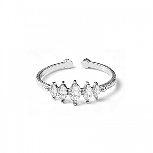 ANELLO REGOLABILE CON 5 ZIRCONI MARQUISE - YC2652C966