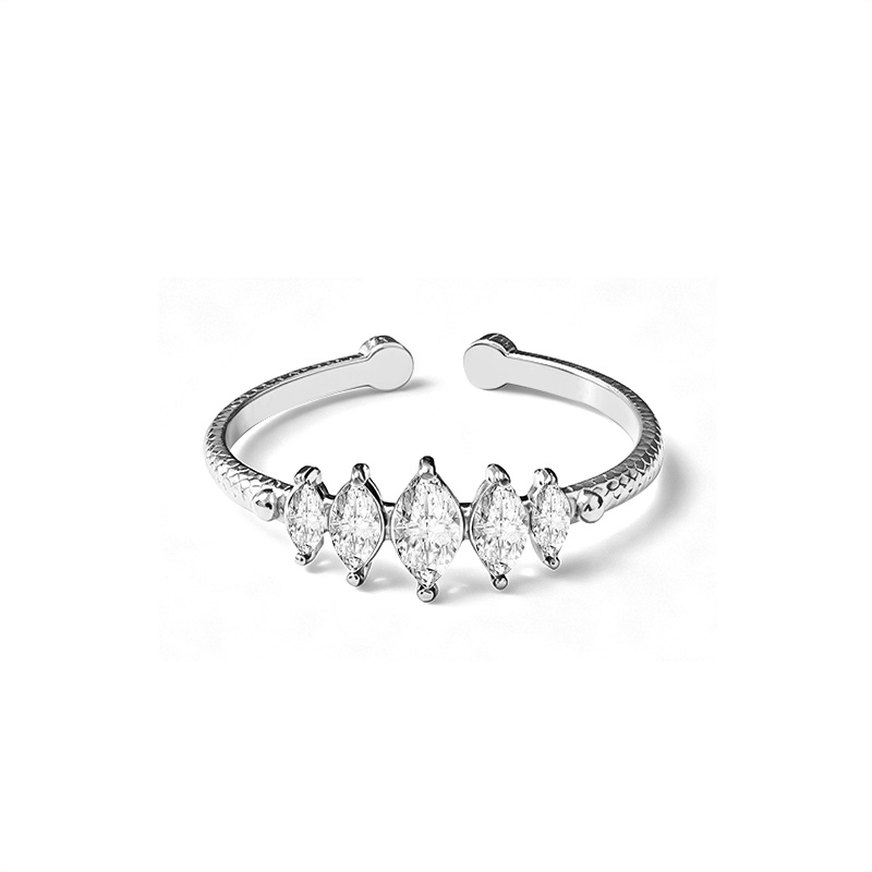 ANELLO REGOLABILE CON 5 ZIRCONI MARQUISE - YC2652C966