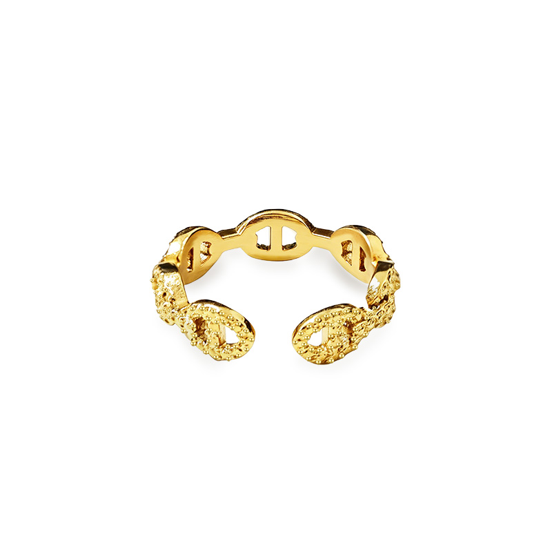 ANELLO REGOLABILE A MAGLIA MARINA CON ZIRCONI - YC2668C964