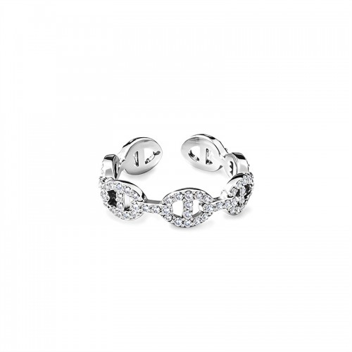 ANELLO REGOLABILE A MAGLIA MARINA CON ZIRCONI - YC2668C964