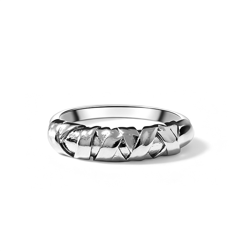 ANELLO REGOLABILE CON MOTIVO INTRECCIATO - YC2670C949