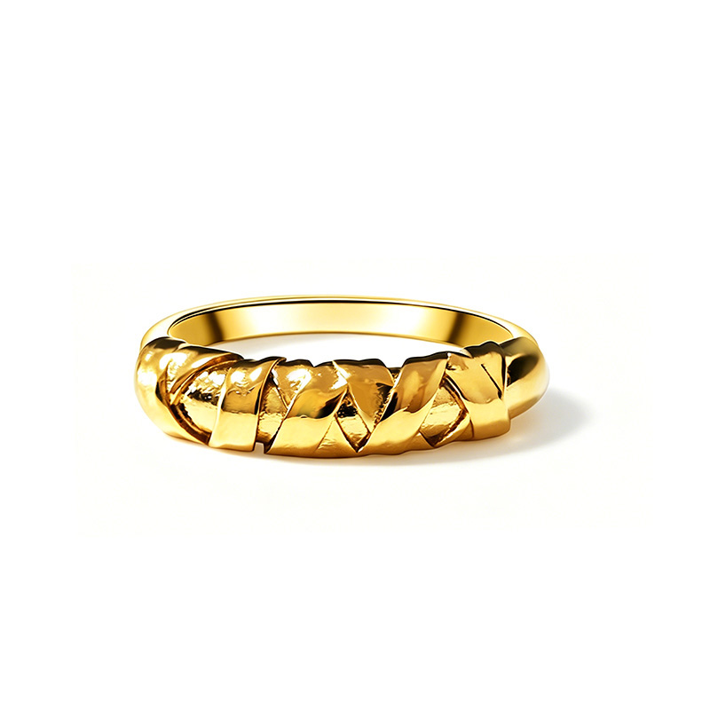 ANELLO REGOLABILE CON MOTIVO INTRECCIATO - YC2670C949