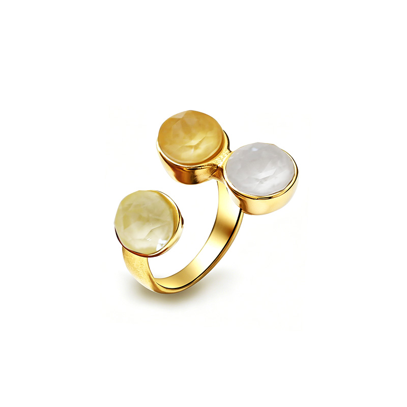 ANELLO TRIS REGOLABILE CON CRISTALLI ROTONDI SFACCETTATI - YC2684C903
