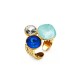 ANELLO TRIS REGOLABILE CON CRISTALLI GEOMETRICI SFACCETTATI - YC2684C904