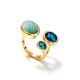 ANELLO TRIS REGOLABILE CON PIETRA E CRISTALLI OVALI SFACCETTATI - YC2696C902