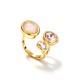 ANELLO TRIS REGOLABILE CON PIETRA E CRISTALLI OVALI SFACCETTATI - YC2696C902