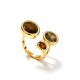 ANELLO TRIS REGOLABILE CON PIETRA E CRISTALLI OVALI SFACCETTATI - YC2696C902