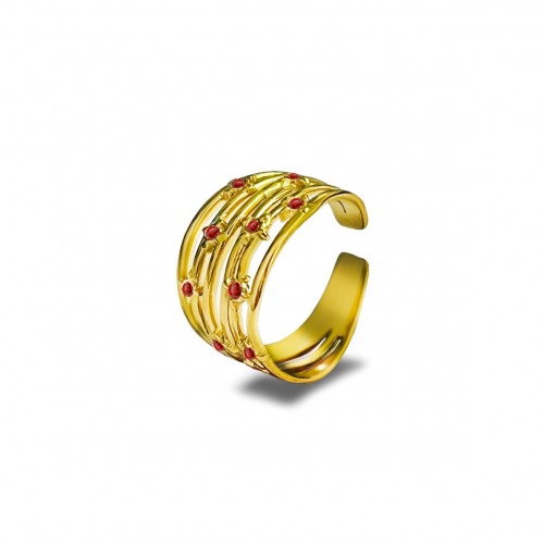MULTILINE RING WITH ZIRCON - YG2348E322