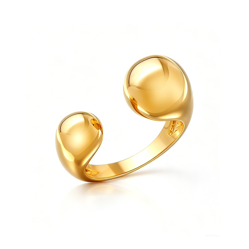 ANELLO APERTO REGOLABILE BOMBATO ASIMMETRICO - JN2548C212